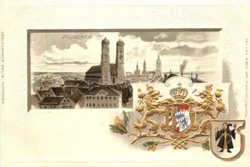 München - Litho - Prägekarte -781584