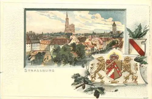 Strassburg - Litho - Prägekarte -781608