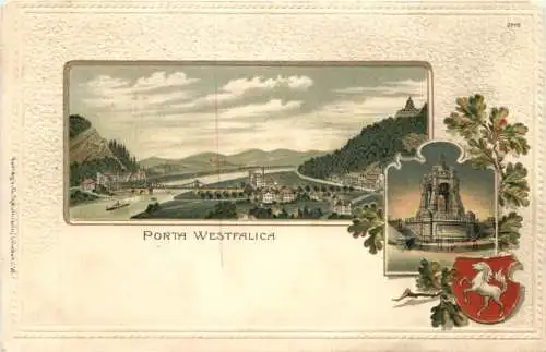 Porta Westfalica - Litho - Prägekarte -781596