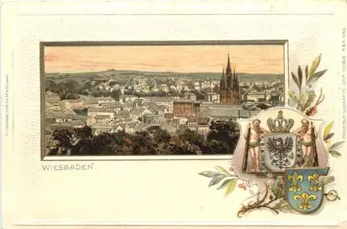 Wiesbaden - Litho - Prägekarte -781616