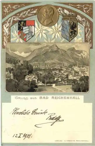 Bad Reichenhall - Litho - Prägekarte -781632