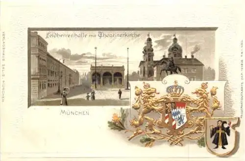 Gruss aus München - Litho Prägekarte -781658