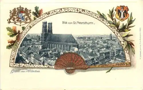 Gruss aus München - Litho Prägekarte -781654