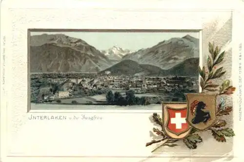 Interlaken - Litho Prägekarte -781718