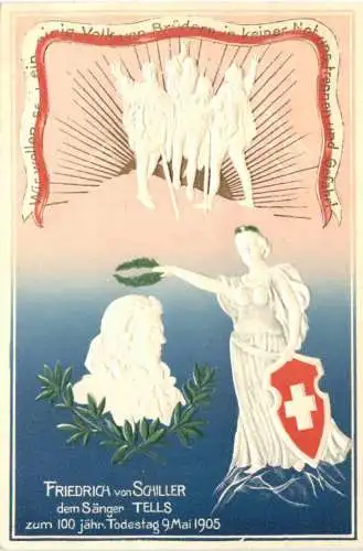 Schweiz Friedrich Schiller 100. Todestag - Litho Prägekarte -781724