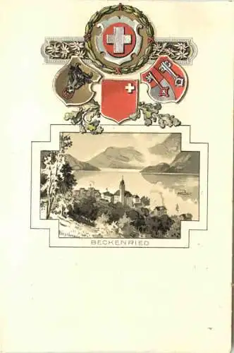 Beckenried - Litho Prägekarte -781728