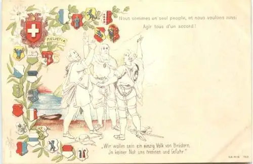 Schweiz - Litho Prägekarte -781722