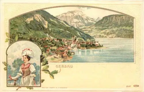 Gersau - Litho Prägekarte -781712