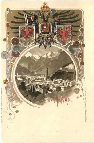 Meran - Litho Prägekarte -781650