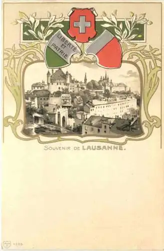 Souvenir de Lausanne - Litho Prägekarte -781732