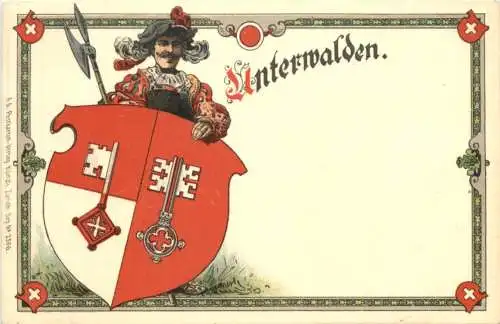 Kanton Unterwalden Wappen - Litho -781772