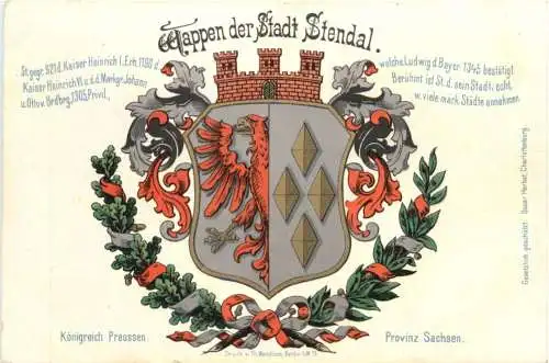 Wappen der Stadt Stendal - Litho -781812