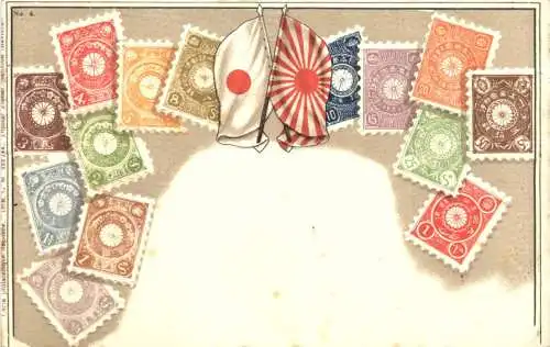 Briefmarken Japan - Litho Prägekarte -781686