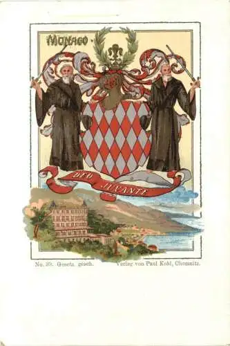 Monaco Wappen - Litho -781790