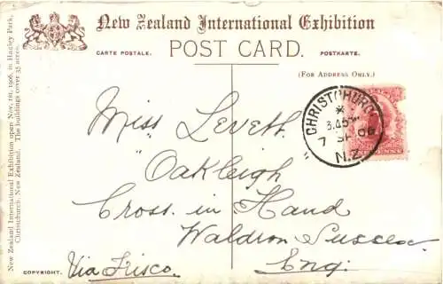 Christchurch NZ - International Exhibition 1906 - Litho -781846