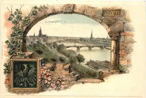 Frankfurt a. Main - Litho Prägekarte -781918