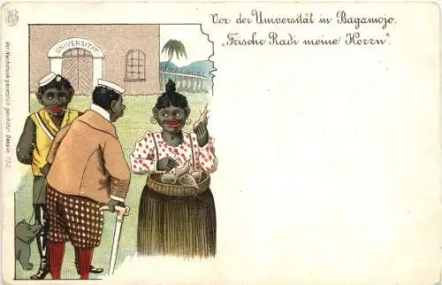 Deutsche Kolonien - Humor - Vor der Universität in Bagamojo -781914