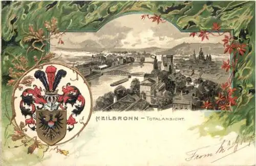 Heilbronn - Litho Prägekarte -781958