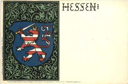 Hessen Wappen - Litho -781974