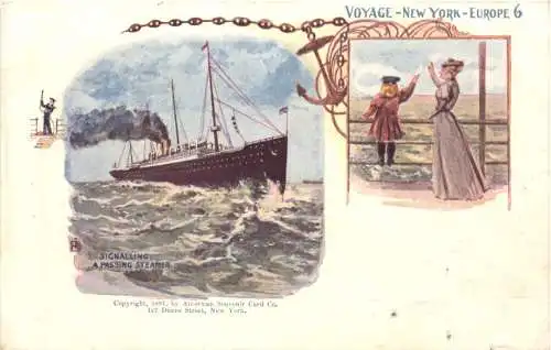 Dampfer Ship - Voyage New York Europe -781872