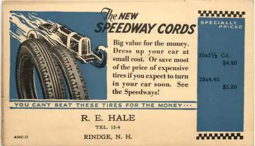 Speedway Cords - Rindge NH - Werbung -781902