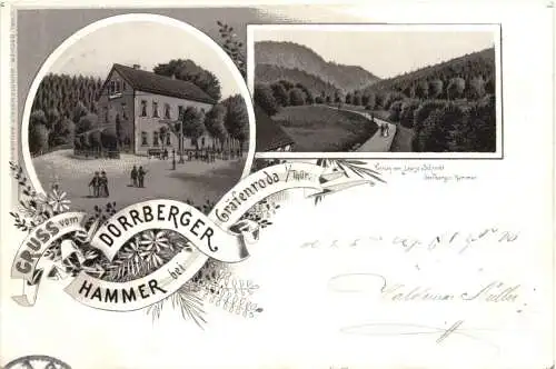 Gruss vom Dörrerberg - Hammer bei Gräfenroda - Litho -782028