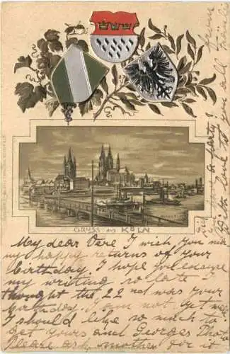 Gruss aus Köln - Litho Prägekarte -781960