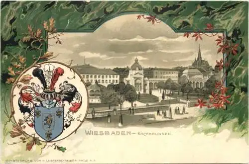 Wiesbaden - Litho Prägekarte -781956