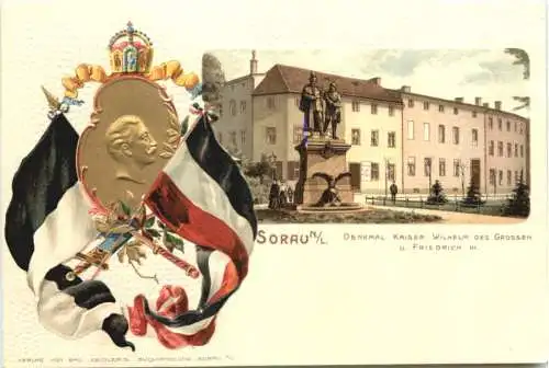 Sorau NL Schlesien - Denkmal Kaiser Wilhelm - Litho -781952