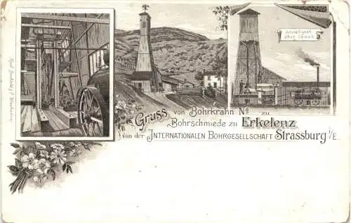 Gruss vom Bohrkrahn zu Erkelenz - Litho -782064