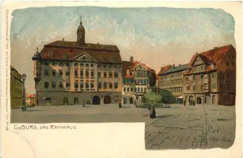 Coburg - Das Rathaus - Künstler Marcks - Litho -782168