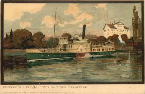 Dampfer Wittelsbach - Bad Schachen - Künstler Zemo Diemer- Litho -782164