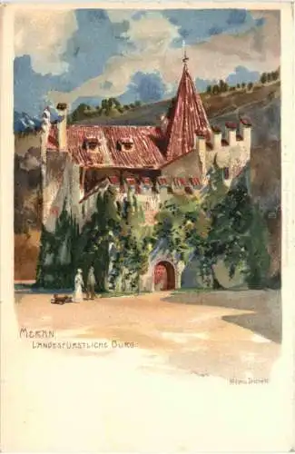 Meran - Landesfürstliche Burg - Künstler Zemo Diemer - Litho -782136