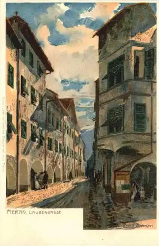 Meran - Laubengasse - Künstler Zemo Diemer Litho -782122