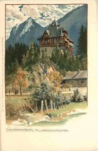 Oberammergau - Hillernschlösschen- Künstler Zemo Diemer - Litho -782152