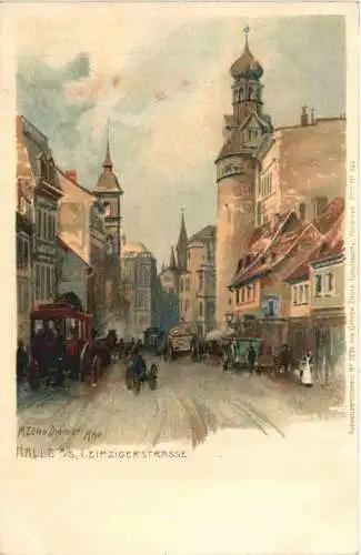 Halle Saale - Leipzierstrasse - Künstler Zemo Diemer- Litho -782162