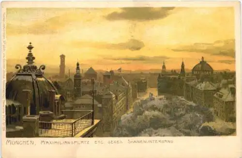 München - Maximiliansplatz - Künstler Zemo Diemer - Litho -782170