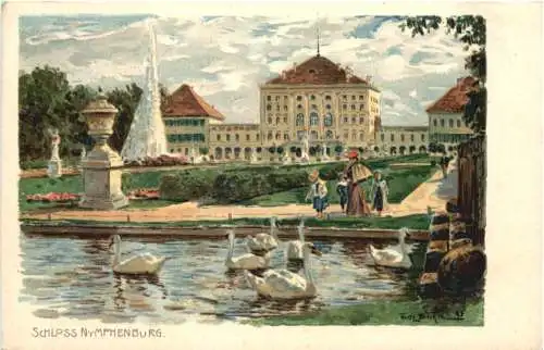 Schloss Nymphenburg - Künstler Fritz Bergen - Litho -782190