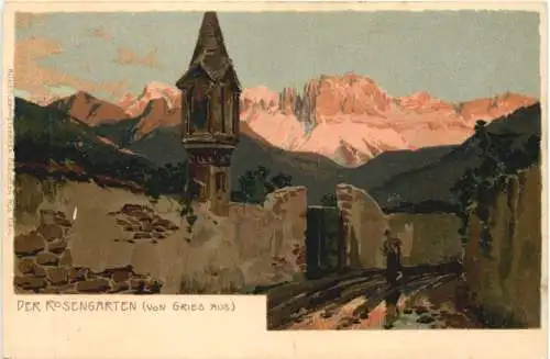 Meran - Der Rosengarten - Künstler Zemo Diemer Litho -782126