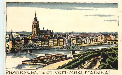 Frankfurt a. M. vom Schaumainkai - Litho -782318