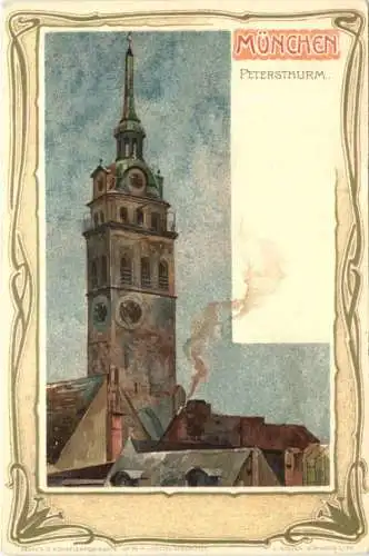 München - Petersthurm - Litho -782398