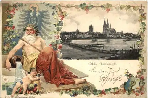 Köln - Litho - Prägekarte -782458