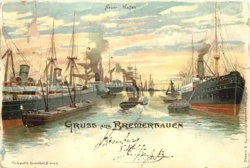 Gruss aus Bremerhaven - Litho -782456