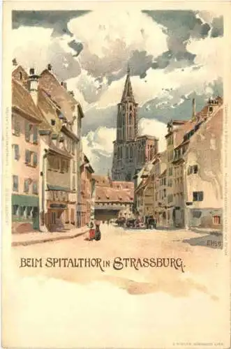 Strassburg - Beim Spitalthor - Litho -782420