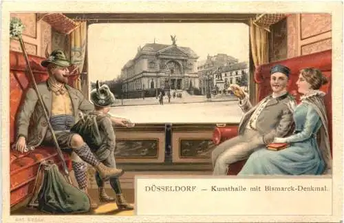 Düsseldorf - Kunsthalle - Eisenbahn - Litho -782494