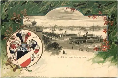 Kiel - Kriegshafen - Litho -782488