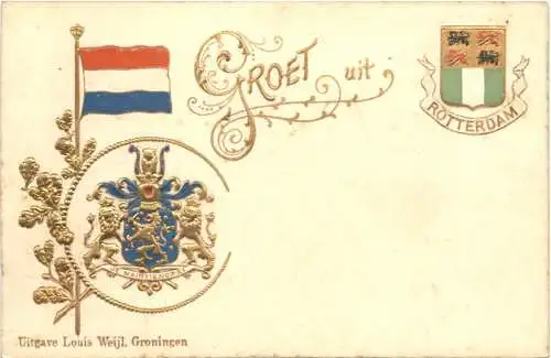 Groet uit Rotterdam - Litho - Prägekarte -782464