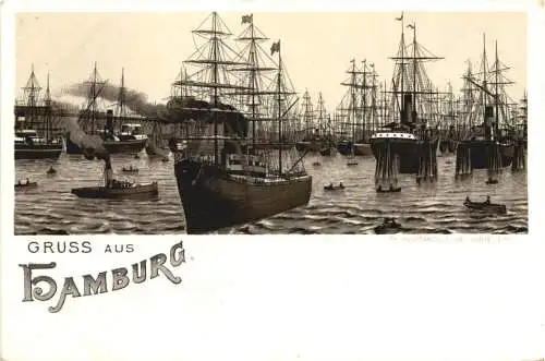 Gruss aus Hamburg - Litho -782484