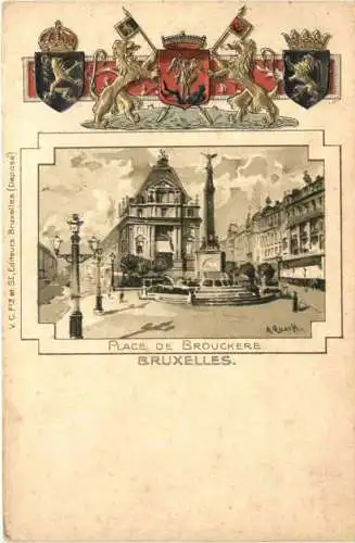 Bruxelles - Place de Brouckere - Litho -782608