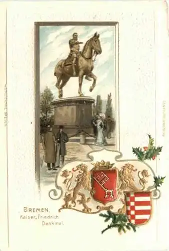 Bremen - Kaiser Friedrich Denkmal - Litho -782562